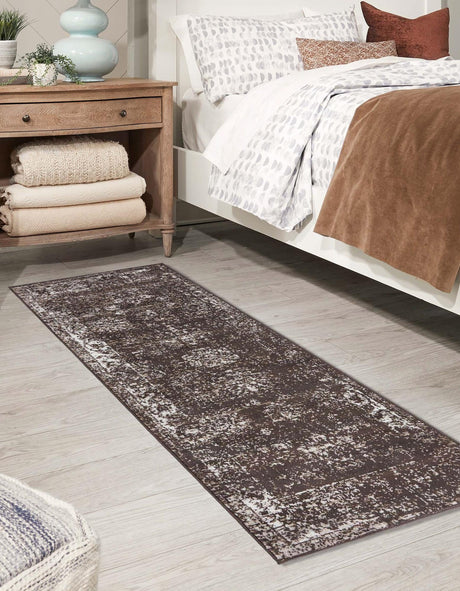 Brown 2' x 6' 7 Sofia Runner Area Rug Durable Easy Clean Stain Resistant Unique Carpet for Affordable Interior Home Design for Sale at Rug Engine