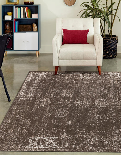 Brown 5' 3 x 8' Sofia Rectangle Area Rug Durable Easy Clean Stain Resistant Unique Carpet for Affordable Interior Home Design for Sale at Rug Engine