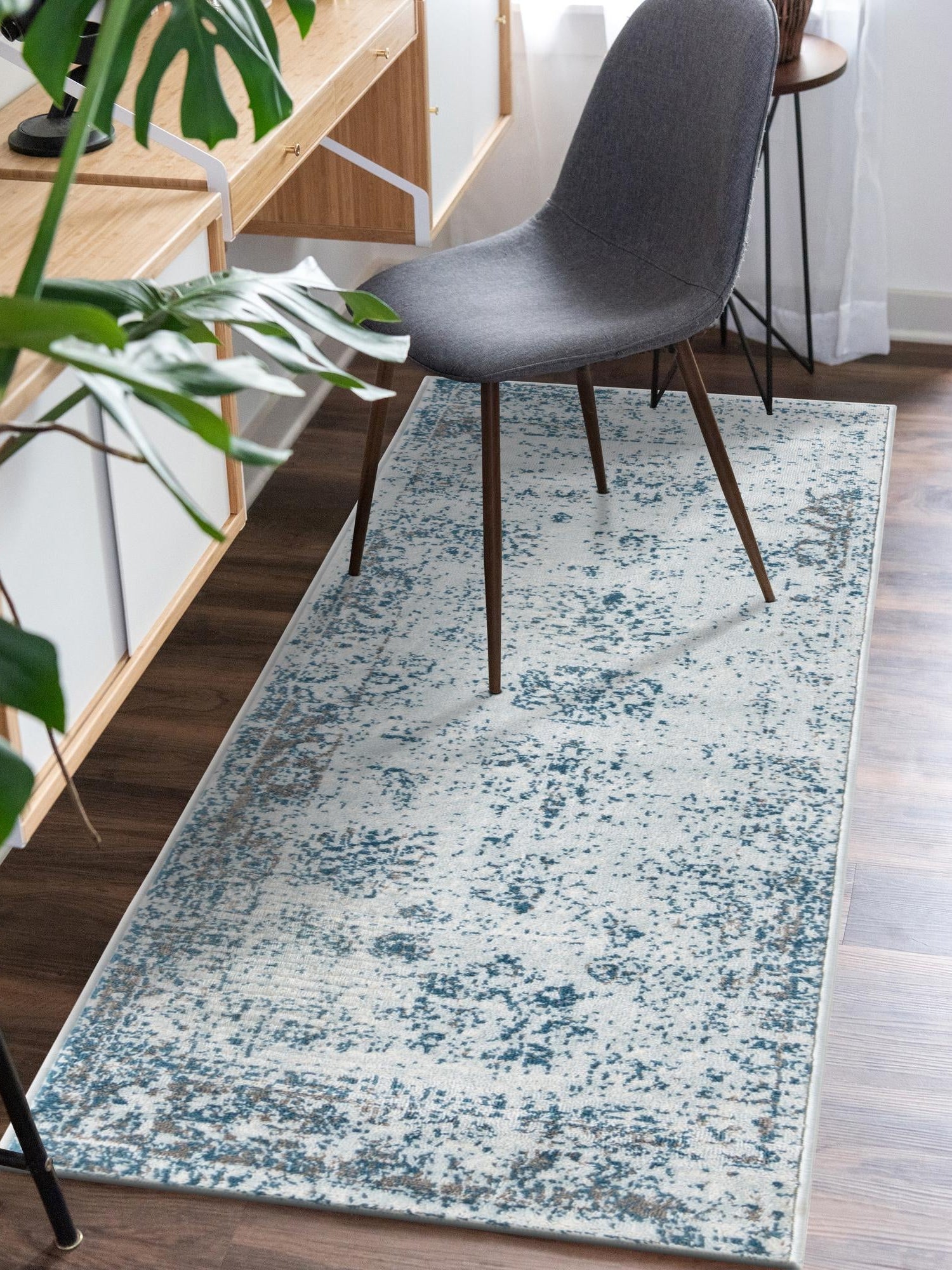 Light Blue 3' 3 x 19' 8 Sofia Runner Area Rug Durable Easy Clean Stain Resistant Unique Carpet for Affordable Interior Home Design for Sale at Rug Engine
