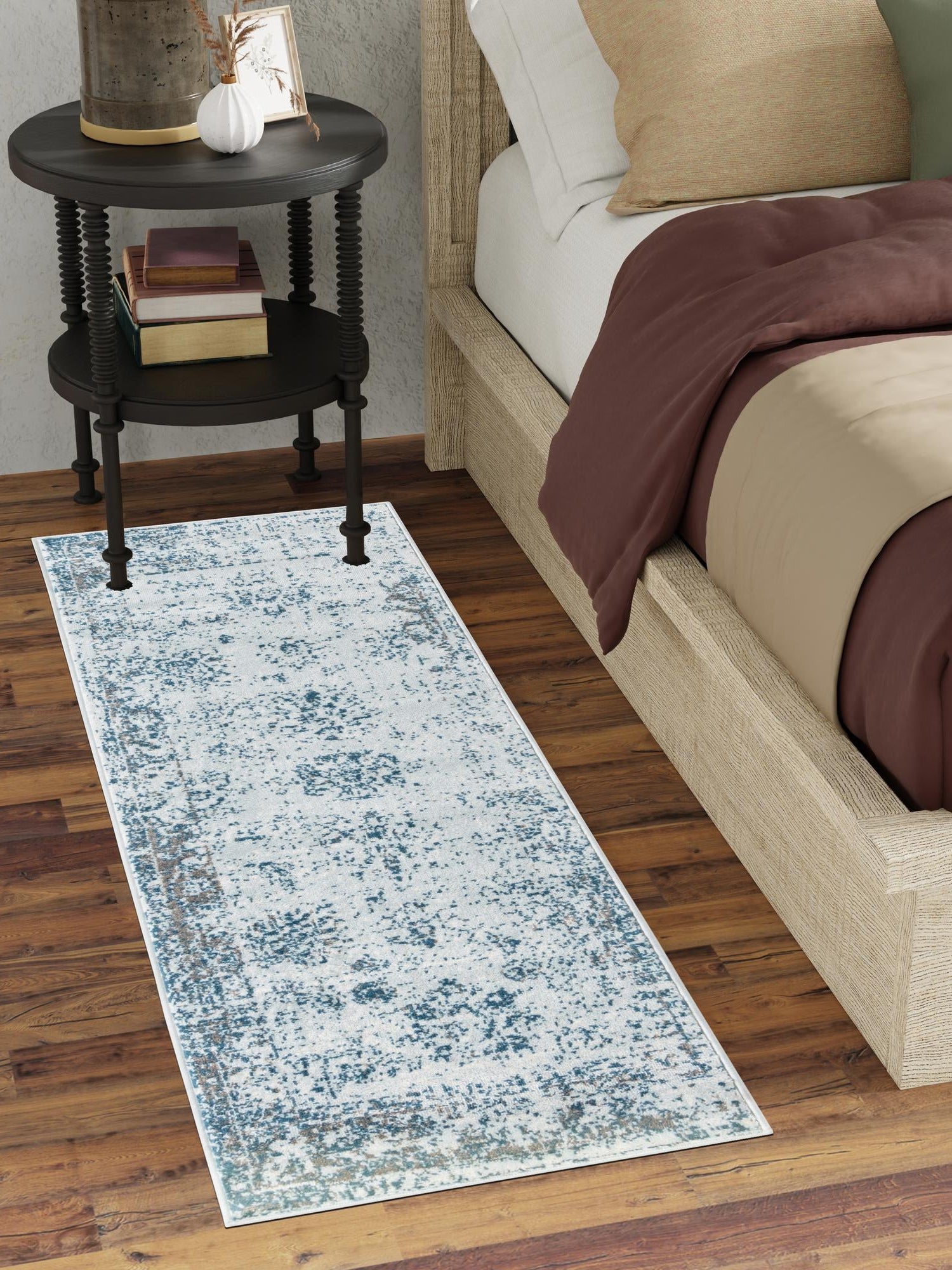 Light Blue 2' x 5' 1 Sofia Runner Area Rug Durable Easy Clean Stain Resistant Unique Carpet for Affordable Interior Home Design for Sale at Rug Engine