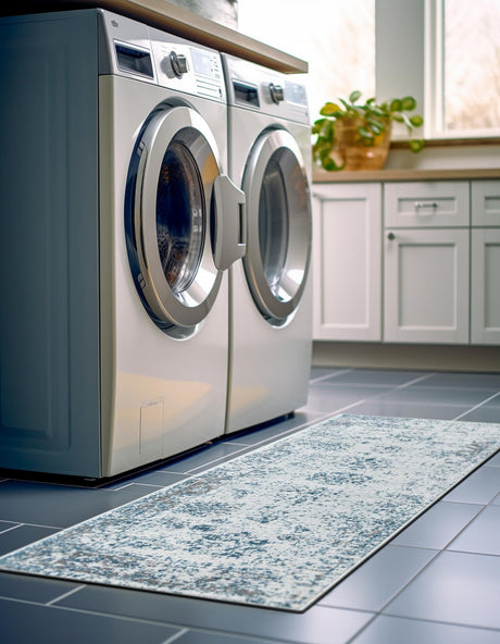 Light Blue 2' x 8' Sofia Runner Area Rug Durable Easy Clean Stain Resistant Unique Carpet for Affordable Interior Home Design for Sale at Rug Engine