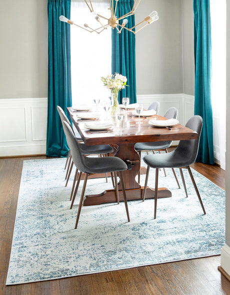 Light Blue 5' 3 x 8' Sofia Rectangle Area Rug Discounted Clearance Final Sale Durable Easy Clean Stain Resistant Unique Carpet for Affordable Interior Home Design for Sale at Rug Engine