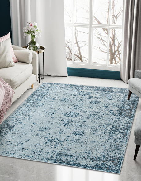 Light Blue 2' x 3' 1 Sofia Rectangle Area Rug Durable Easy Clean Stain Resistant Unique Carpet for Affordable Interior Home Design for Sale at Rug Engine