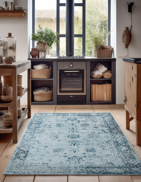 Light Blue 10' x 13' 1 Sofia Rectangle Area Rug Durable Easy Clean Stain Resistant Unique Carpet for Affordable Interior Home Design for Sale at Rug Engine