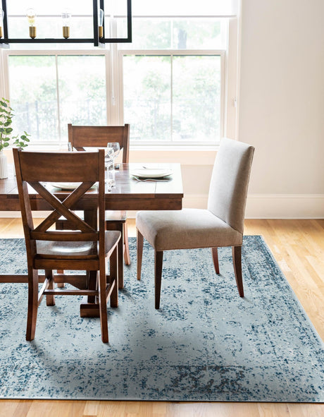 Light Blue 7' 10 x 11' Sofia Rectangle Area Rug Durable Easy Clean Stain Resistant Unique Carpet for Affordable Interior Home Design for Sale at Rug Engine