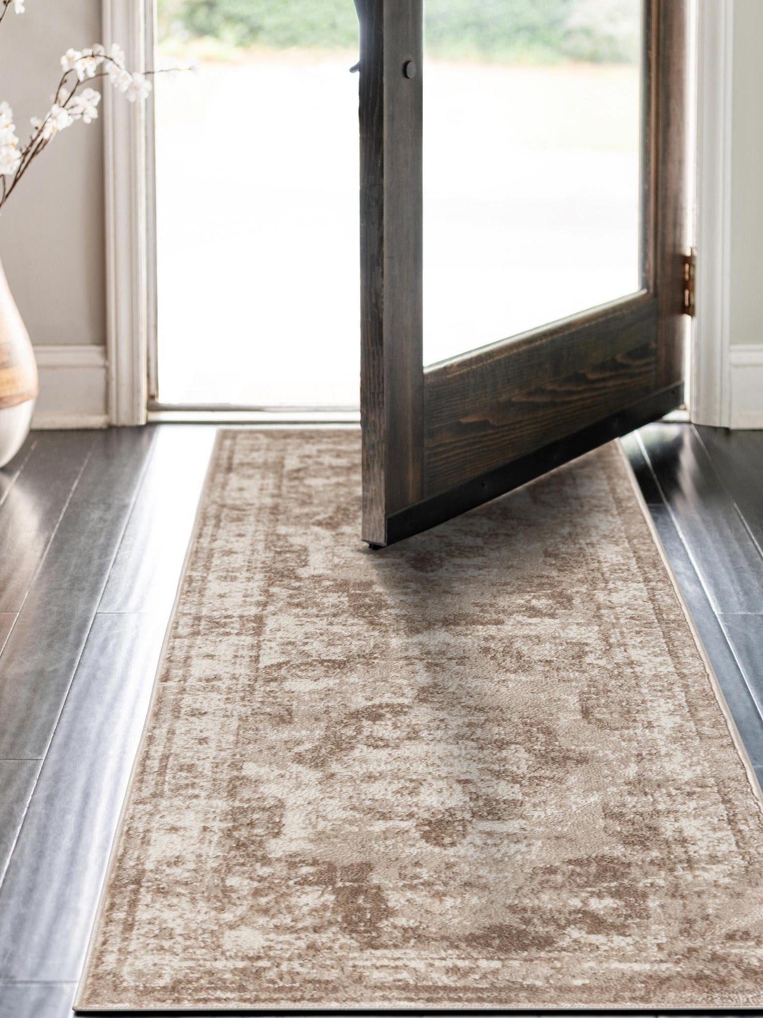 Beige 3' 3 x 19' 8 Sofia Runner Area Rug Durable Easy Clean Stain Resistant Unique Carpet for Affordable Interior Home Design for Sale at Rug Engine