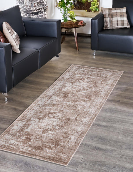 Beige 2' x 6' 7 Sofia Runner Area Rug Discounted Clearance Final Sale Durable Easy Clean Stain Resistant Unique Carpet for Affordable Interior Home Design for Sale at Rug Engine