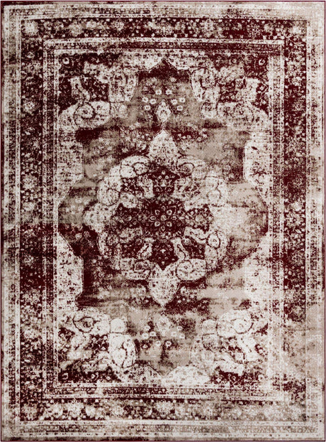 Burgundy 9' x 12' Sofia Rectangle Area Rug
