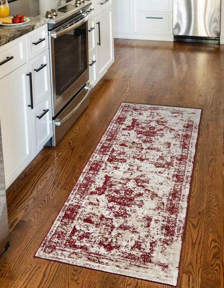 Burgundy 3' 3 x 16' 5 Sofia Runner Rug