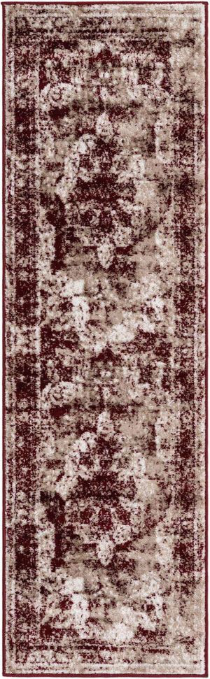 Burgundy 2' x 7' Sofia Runner Rug