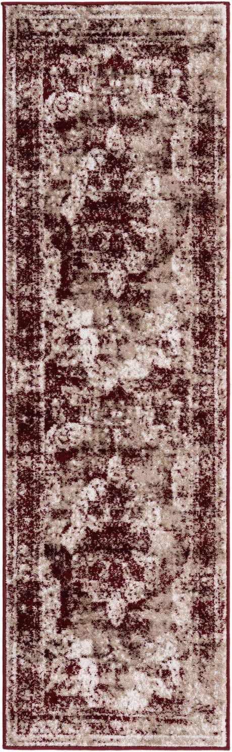 Burgundy 2' x 7' Sofia Runner Rug