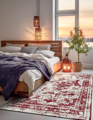 Burgundy 3' 1 x 5' 3 Sofia Rectangle Area Rug