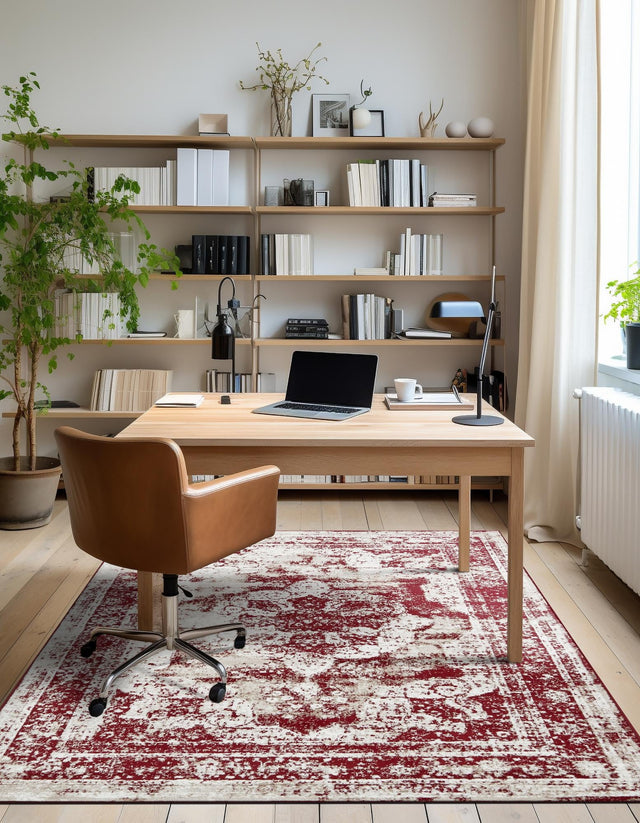 Burgundy 4' 1 x 6' 1 Sofia Rectangle Area Rug
