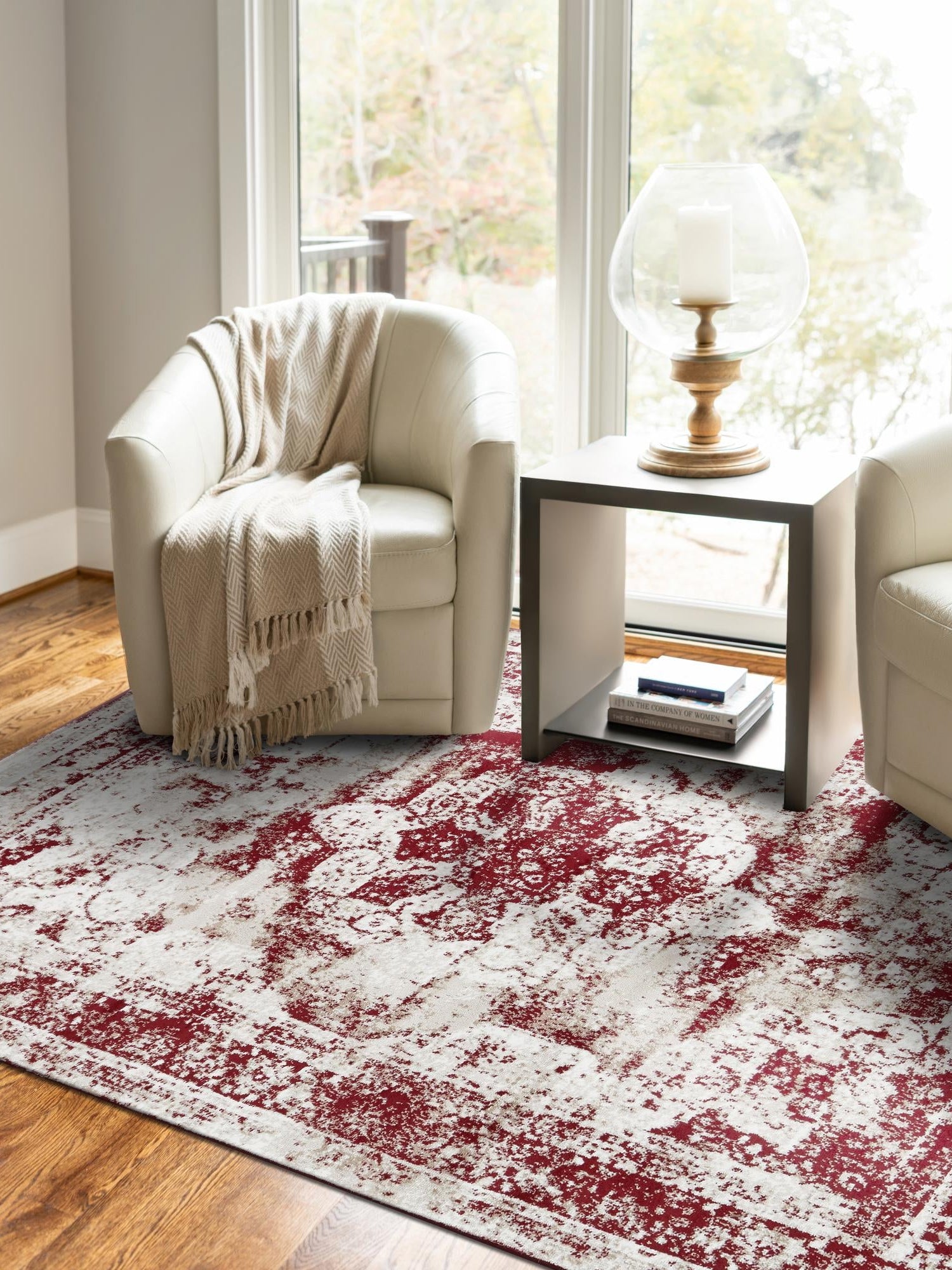 Burgundy 2' x 3' 1 Sofia Rectangle Area Rug Durable Easy Clean Stain Resistant Unique Carpet for Affordable Interior Home Design for Sale at Rug Engine