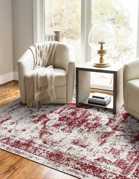 Burgundy 2' x 3' 1 Sofia Rectangle Area Rug Durable Easy Clean Stain Resistant Unique Carpet for Affordable Interior Home Design for Sale at Rug Engine