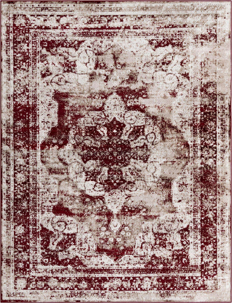 Burgundy 8' x 10' Sofia Rectangle Rug