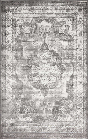 Gray 4' 1 x 6' 1 Sofia Rectangle Area Rug Durable Easy Clean Stain Resistant Unique Carpet for Affordable Interior Home Design for Sale at Rug Engine