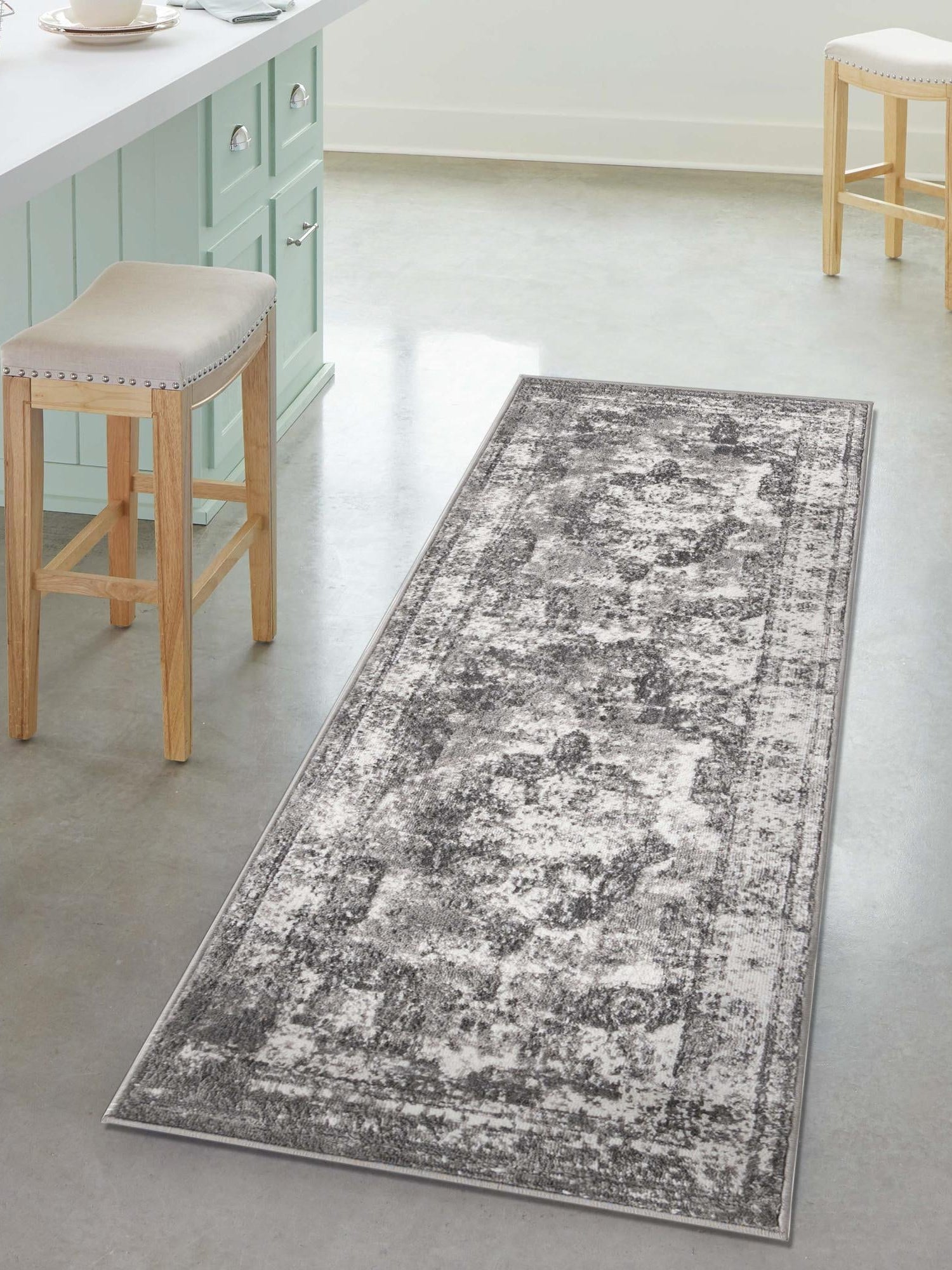 Gray 2' x 6' 7 Sofia Runner Area Rug Discounted Clearance Final Sale