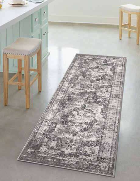 Gray 2' x 13' 1 Sofia Runner Area Rug Durable Easy Clean Stain Resistant Unique Carpet for Affordable Interior Home Design for Sale at Rug Engine