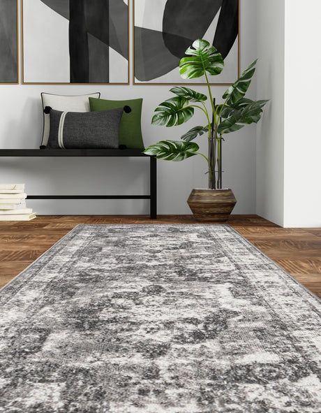 Gray 2' x 13' 1 Sofia Runner Area Rug Durable Easy Clean Stain Resistant Unique Carpet for Affordable Interior Home Design for Sale at Rug Engine