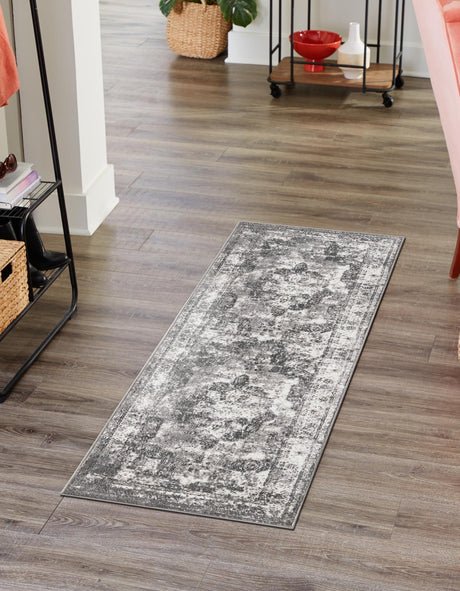 Gray 2' x 13' 1 Sofia Runner Area Rug Durable Easy Clean Stain Resistant Unique Carpet for Affordable Interior Home Design for Sale at Rug Engine