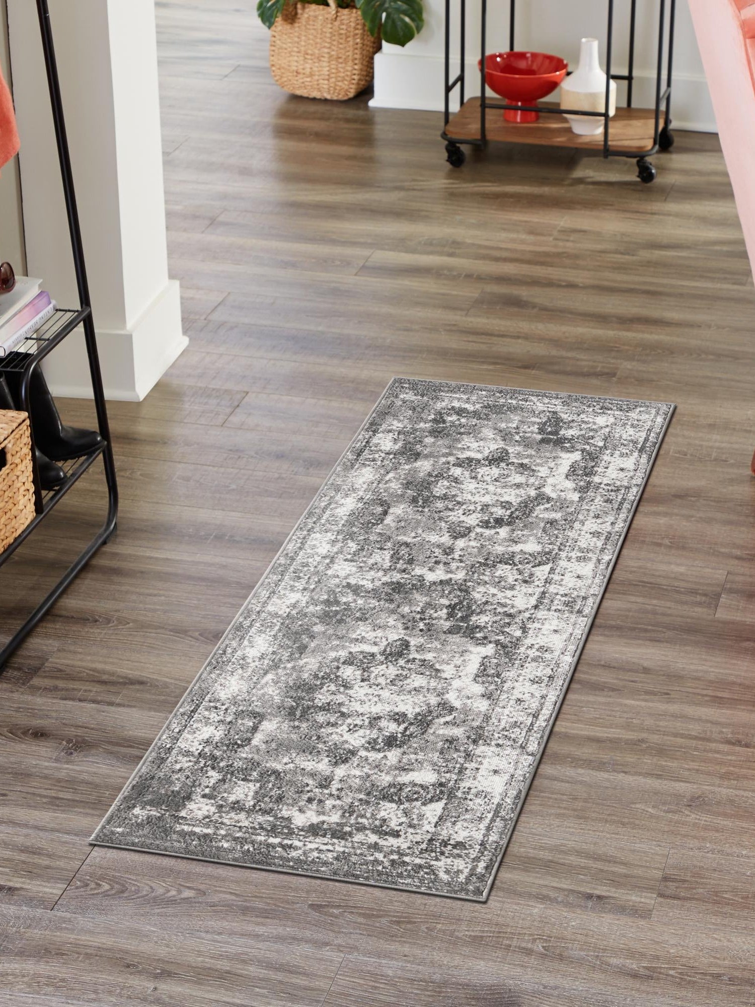 Gray 2' x 9' 10 Sofia Runner Area Rug Durable Easy Clean Stain Resistant Unique Carpet for Affordable Interior Home Design for Sale at Rug Engine