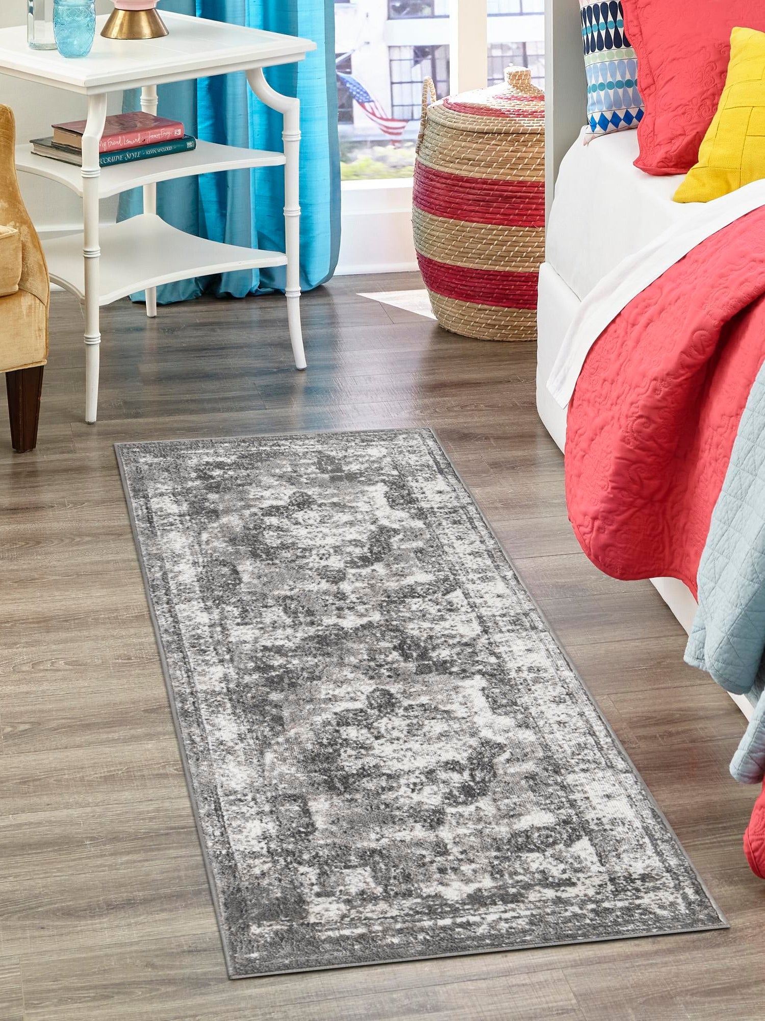 Gray 3' 3 x 19' 8 Sofia Runner Area Rug Durable Easy Clean Stain Resistant Unique Carpet for Affordable Interior Home Design for Sale at Rug Engine