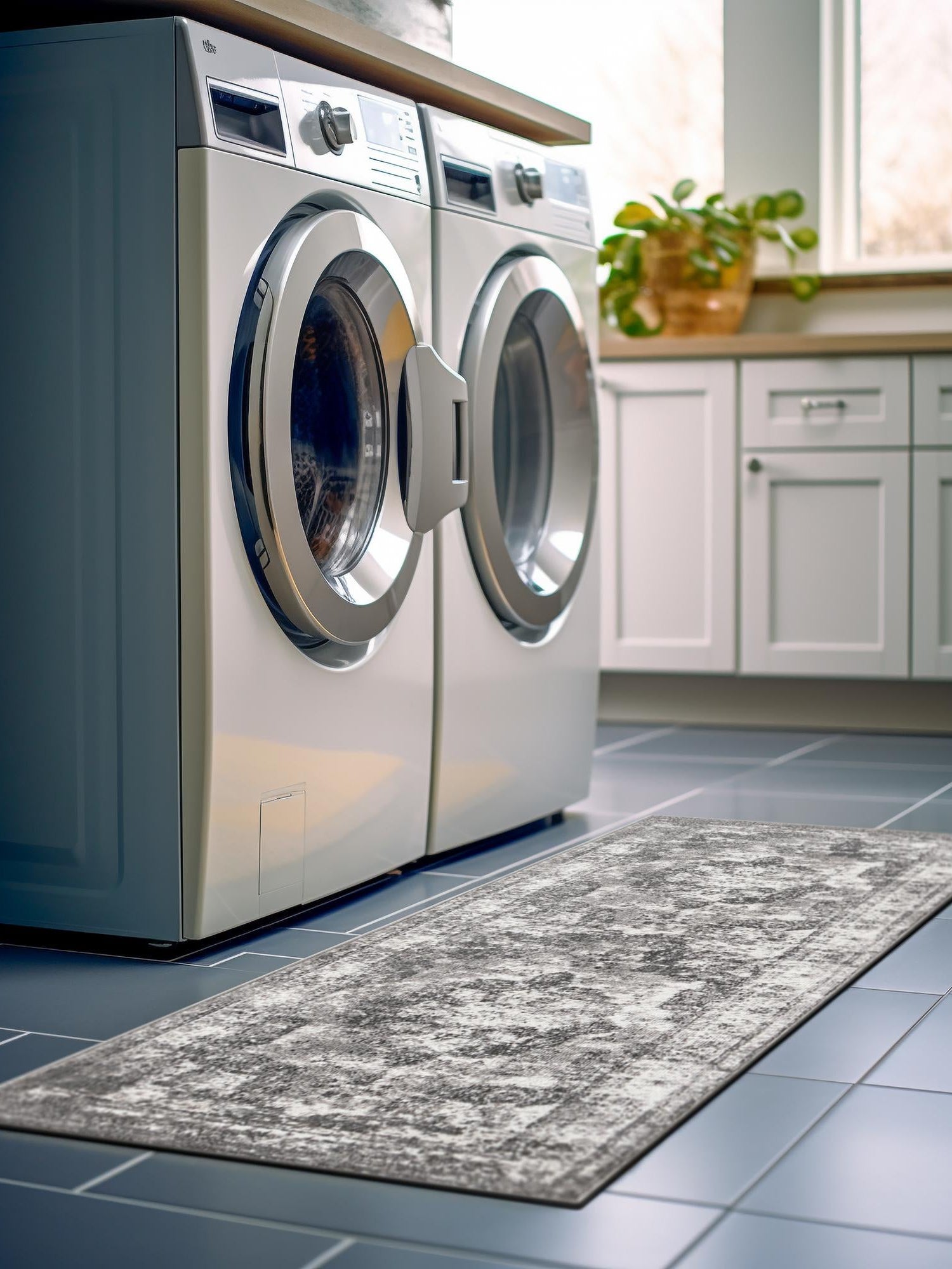 Gray 2' 7 x 12' Sofia Runner Area Rug Durable Easy Clean Stain Resistant Unique Carpet for Affordable Interior Home Design for Sale at Rug Engine