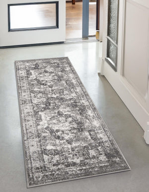 Gray 2' x 4' 1 Sofia Runner Area Rug Durable Easy Clean Stain Resistant Unique Carpet for Affordable Interior Home Design for Sale at Rug Engine
