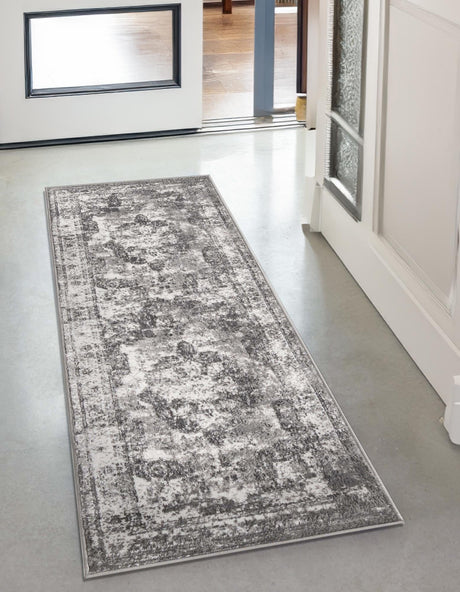 Gray 2' x 5' 1 Sofia Runner Area Rug Durable Easy Clean Stain Resistant Unique Carpet for Affordable Interior Home Design for Sale at Rug Engine