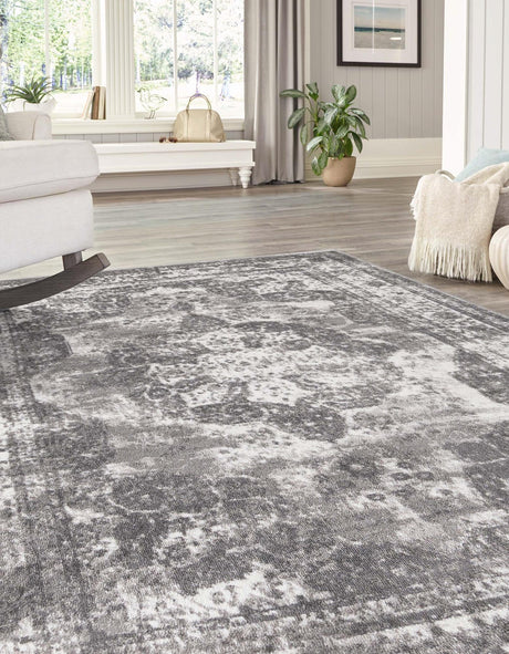Gray 10' x 14' 1 Sofia Rectangle Area Rug Durable Easy Clean Stain Resistant Unique Carpet for Affordable Interior Home Design for Sale at Rug Engine
