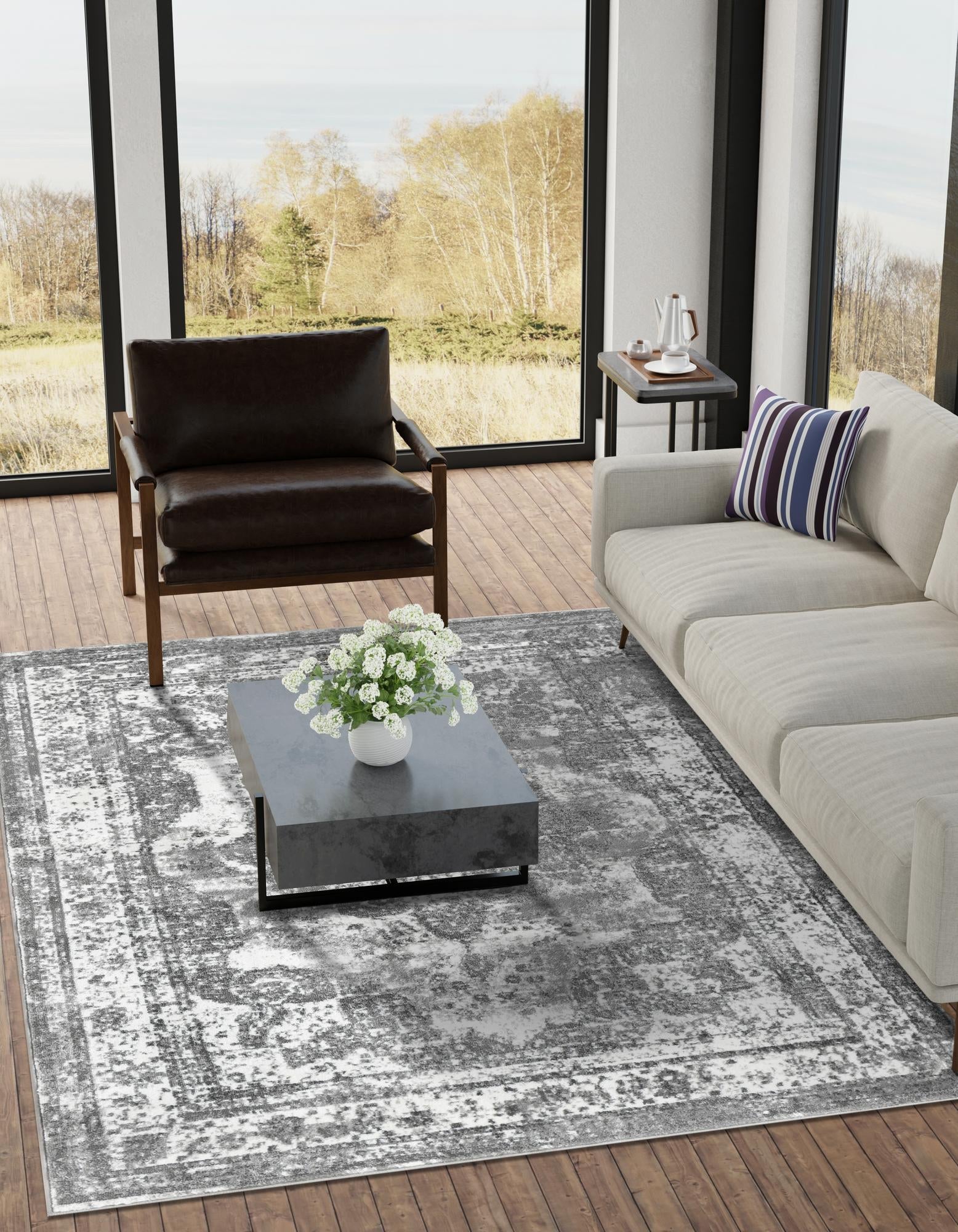 Gray 5' 3 x 8' Sofia Rectangle Rug