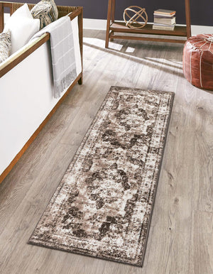 Light Brown 2' x 6' 7 Sofia Runner Area Rug Durable Easy Clean Stain Resistant Unique Carpet for Affordable Interior Home Design for Sale at Rug Engine