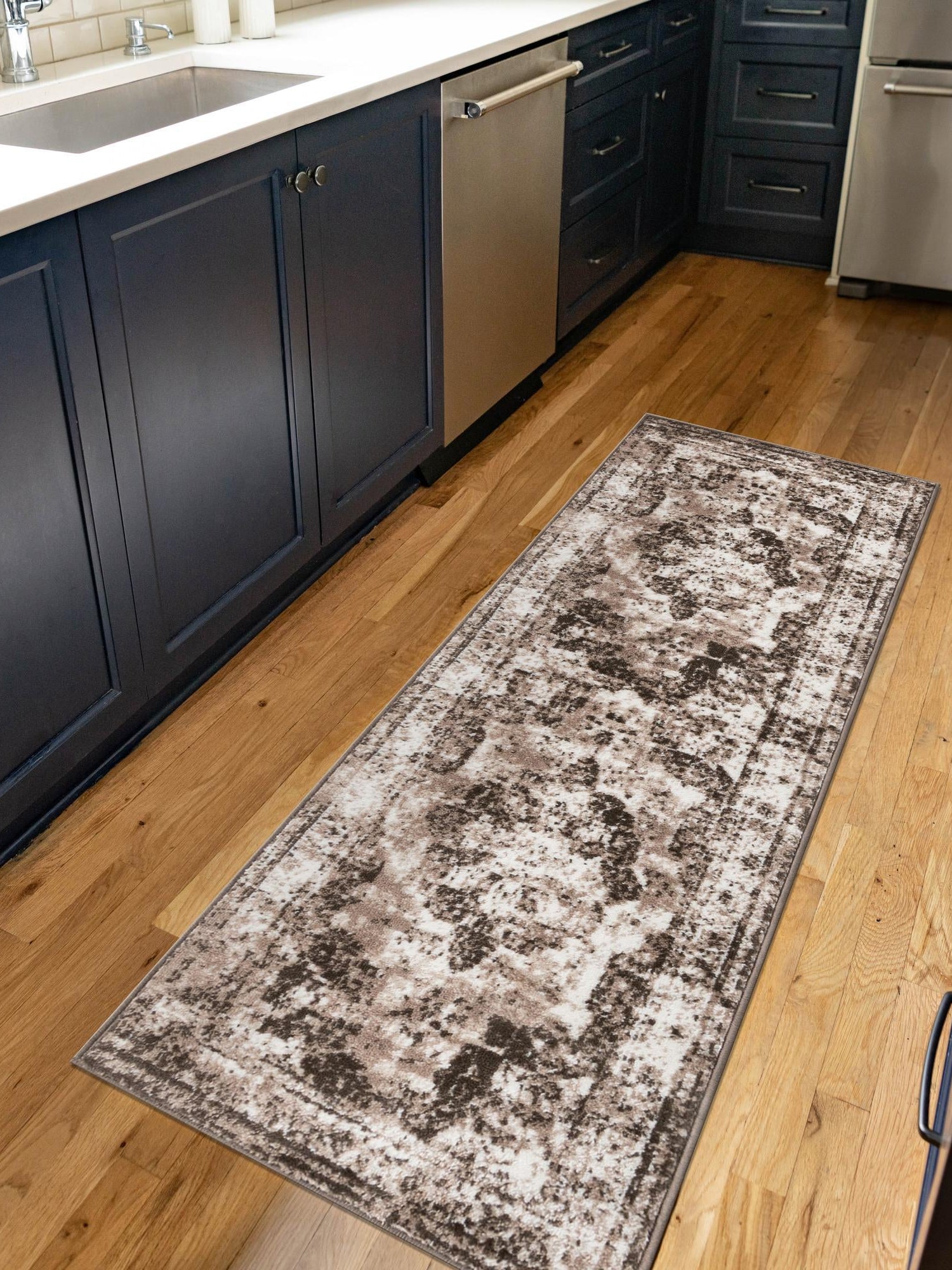 Light Brown 2' x 9' 10 Sofia Runner Area Rug Durable Easy Clean Stain Resistant Unique Carpet for Affordable Interior Home Design for Sale at Rug Engine