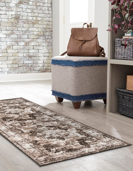 Light Brown 2' x 6' 7 Sofia Runner Area Rug Durable Easy Clean Stain Resistant Unique Carpet for Affordable Interior Home Design for Sale at Rug Engine