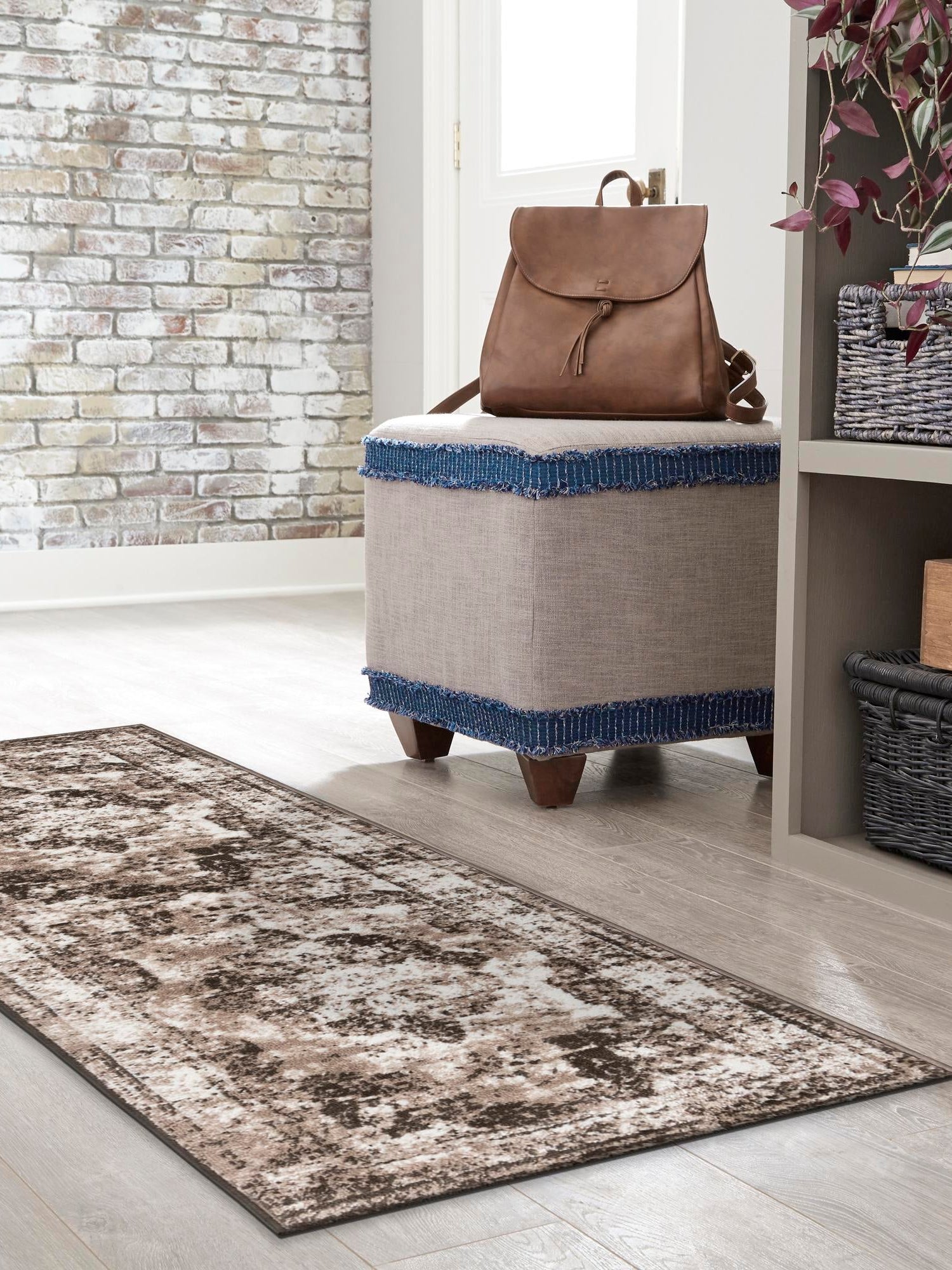 Light Brown 2' 7 x 12' Sofia Runner Area Rug Durable Easy Clean Stain Resistant Unique Carpet for Affordable Interior Home Design for Sale at Rug Engine