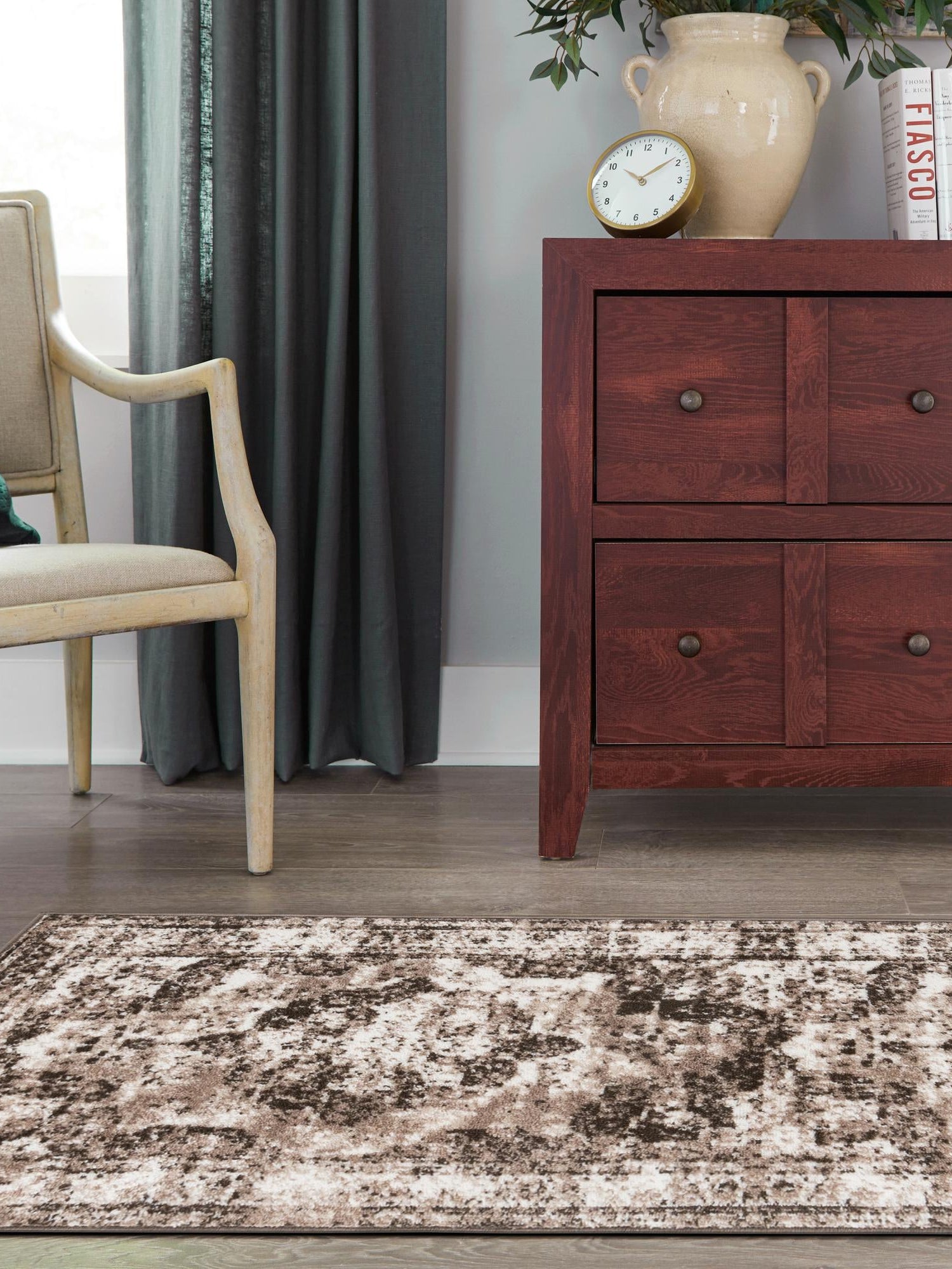 Light Brown 2' x 6' 7 Sofia Runner Area Rug Durable Easy Clean Stain Resistant Unique Carpet for Affordable Interior Home Design for Sale at Rug Engine