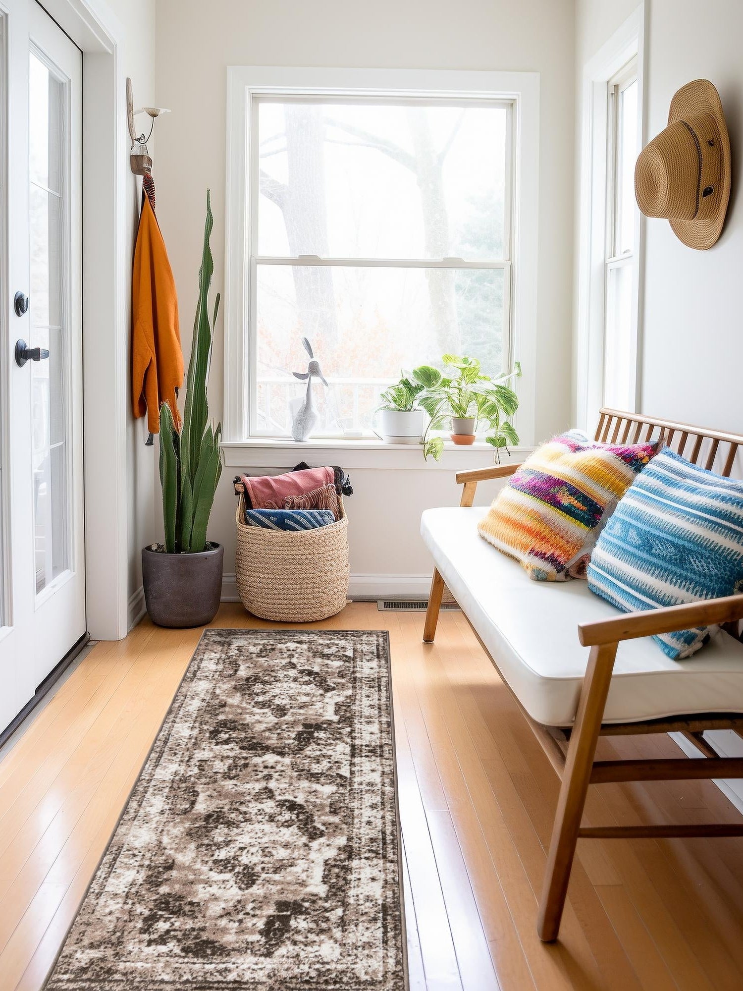 Light Brown 2' 7 x 12' Sofia Runner Area Rug Durable Easy Clean Stain Resistant Unique Carpet for Affordable Interior Home Design for Sale at Rug Engine