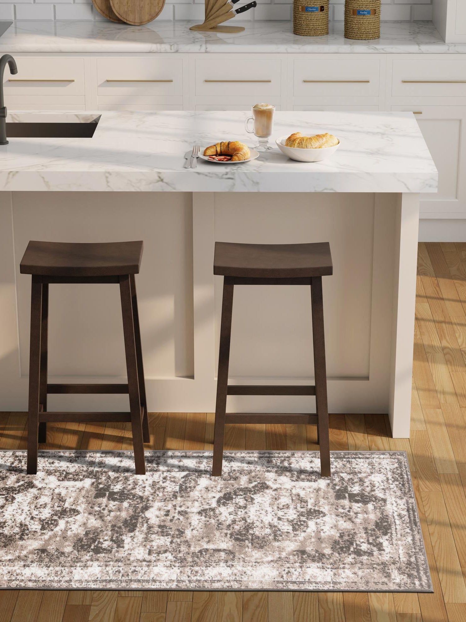 Light Brown 2' 7 x 12' Sofia Runner Area Rug Durable Easy Clean Stain Resistant Unique Carpet for Affordable Interior Home Design for Sale at Rug Engine