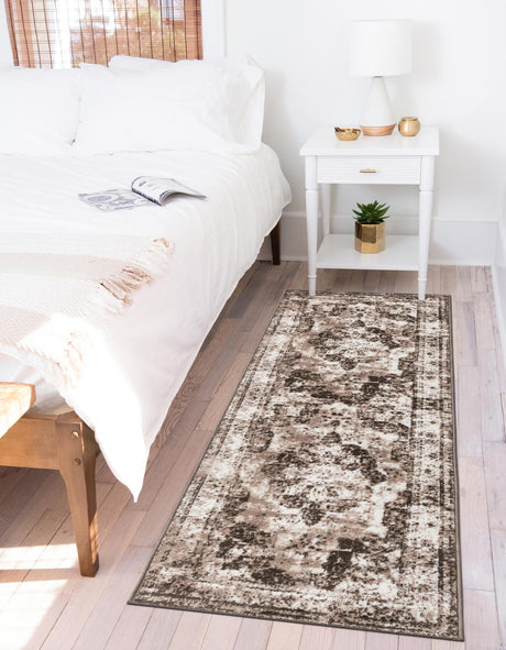 Light Brown 2' 7 x 12' Sofia Runner Area Rug Durable Easy Clean Stain Resistant Unique Carpet for Affordable Interior Home Design for Sale at Rug Engine