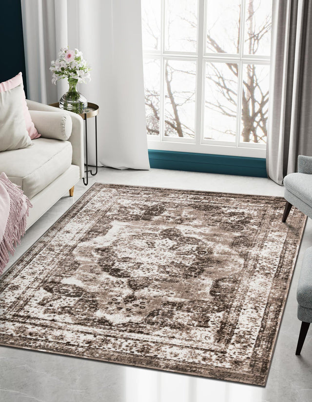 Light Brown 9' x 12' Sofia Rectangle Area Rug