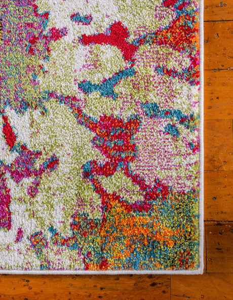 Multicolor 2' 7 x 10' Lyon Runner Area Rug Vivid Colorful Abstract Modern 100% Polypropylene Carpet for Living Room, Dining, Office for Sale at Rug Engine