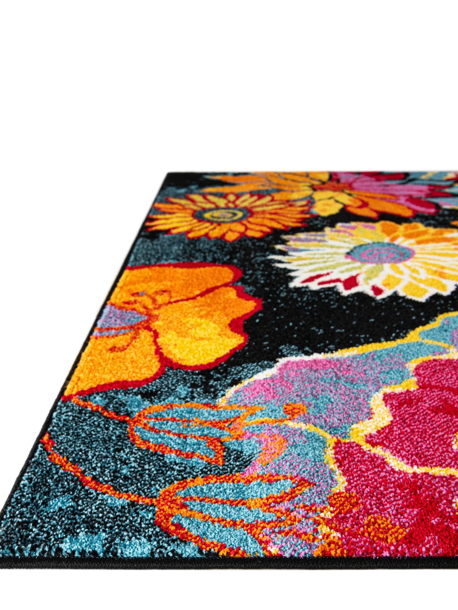 Black 2' 7 x 13' 11 Lyon Runner Area Rug Vivid Colorful Abstract Modern 100% Polypropylene Carpet for Living Room, Dining, Office for Sale at Rug Engine