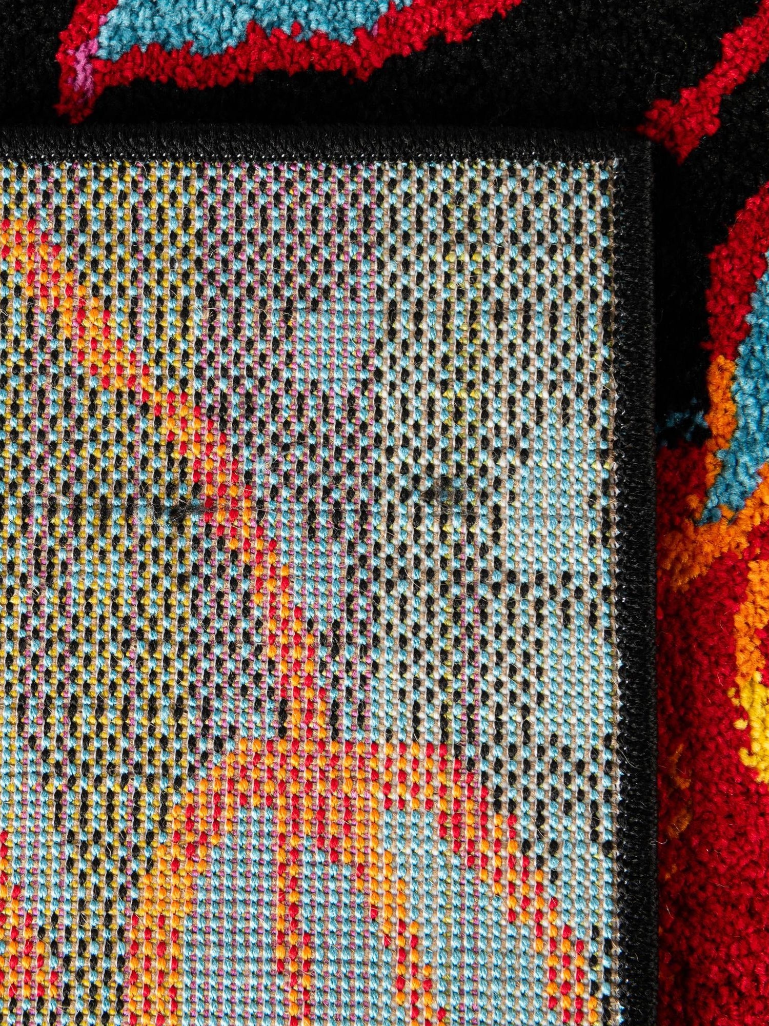 Black 2' 2 x 4' 1 Lyon Runner Area Rug Vivid Colorful Abstract Modern 100% Polypropylene Carpet for Living Room, Dining, Office for Sale at Rug Engine