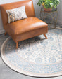 Cream 7' 3 x 7' 3 Salzburg Round Area Rug