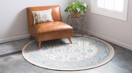 Cream 4' 1 x 4' 1 Salzburg Round Area Rug