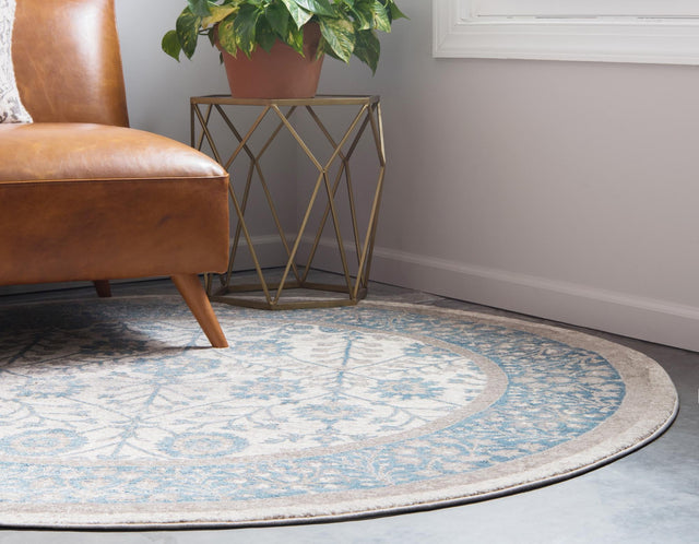 Cream 4' 1 x 4' 1 Salzburg Round Area Rug