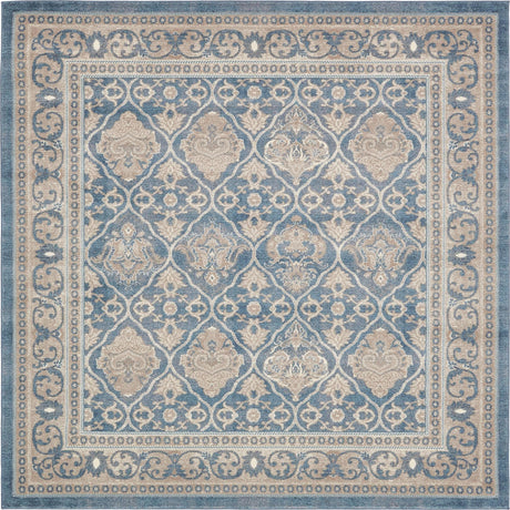 Light Blue 8' x 8' Salzburg Square Area Rug