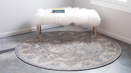 Gray 4' 1 x 4' 1 Salzburg Round Area Rug
