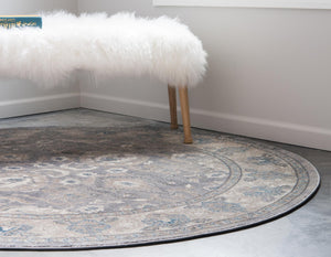 Gray 4' 1 x 4' 1 Salzburg Round Area Rug